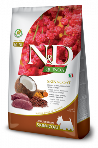 N&D Dog Quinoa Skin & Coat Venison Mini